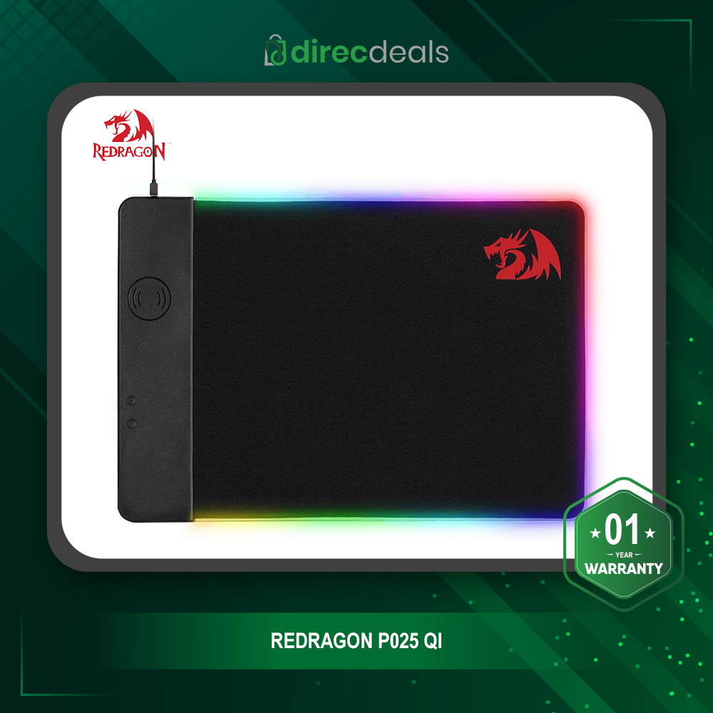 Redragon P025 Qi 10w Fast Wireless Charging RGB Backlit Mouse Pad